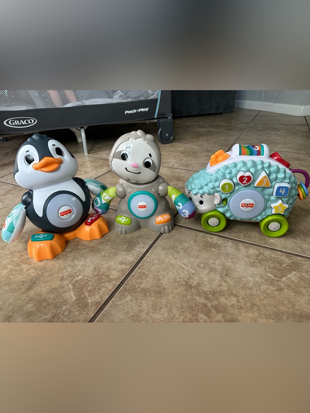 Fisher-Price Linkimals Bundle - Penguin, Sloth, & Hedgehog